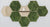 Hexagon eiken wandtegel met rond plankje - ↑22cm / ø25cm / Eikenhout / Hexagon